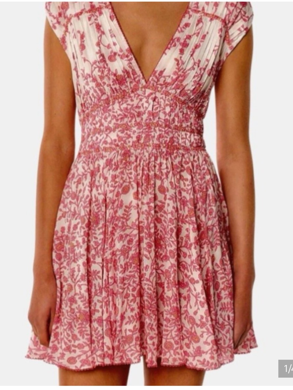 Poupette St Barth Ciao Women's Mini Viscose Dress Pink Lazuli Size large